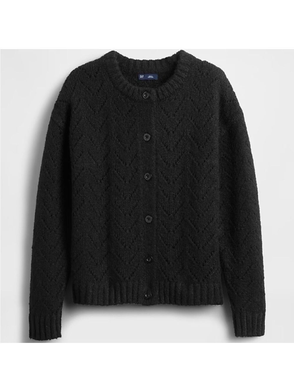 Gap Wool Alpaca Blend Fuzzy Pointelle Knit Oversized Cardigan Sweater NWT S - Picture 6 of 6